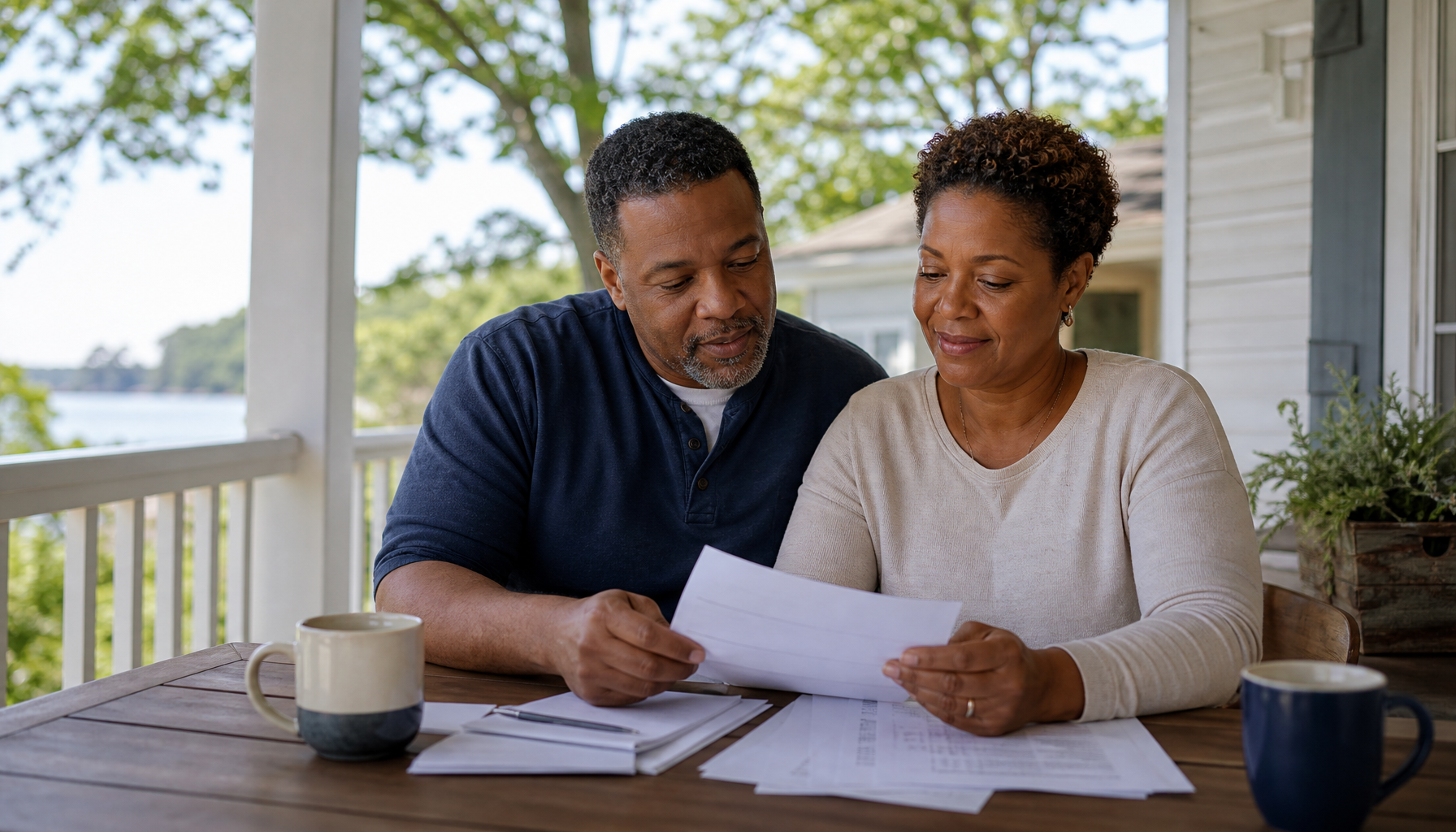 North Carolina family discussing final expense insurance and budgeting
