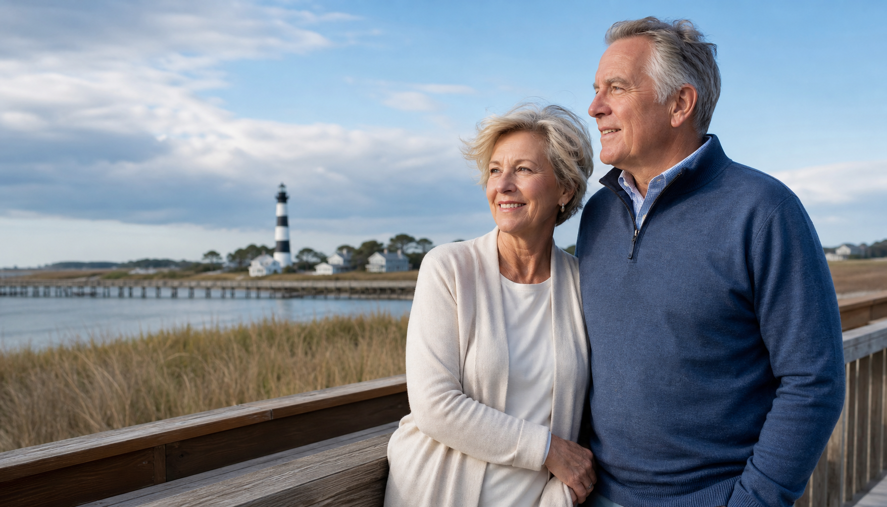 North Carolina retirees reviewing Medicare Part B IRMAA information and financial documents