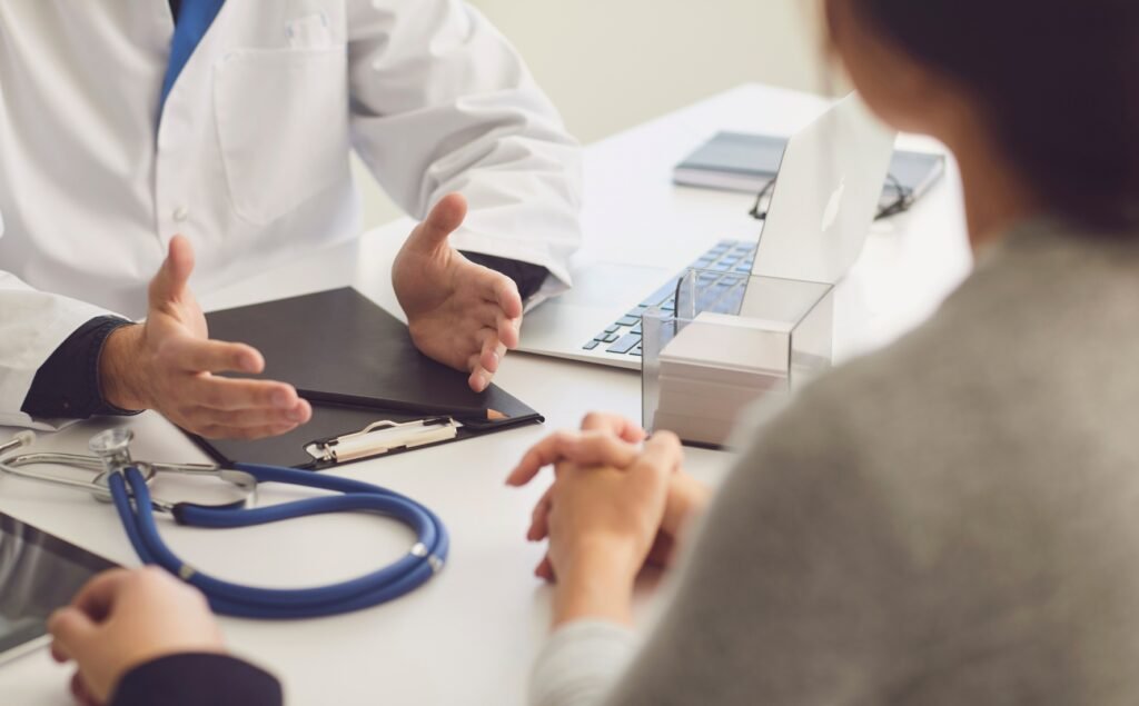 Doctor with client